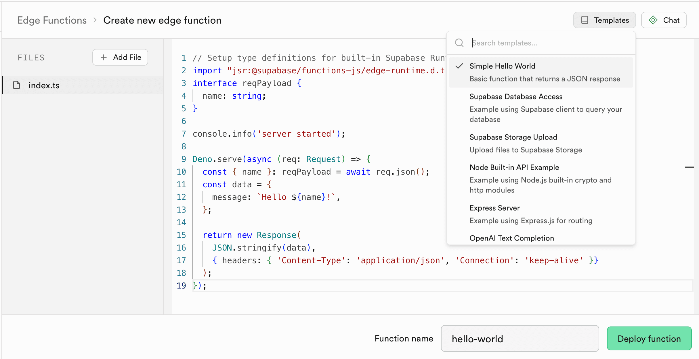 Hello World template